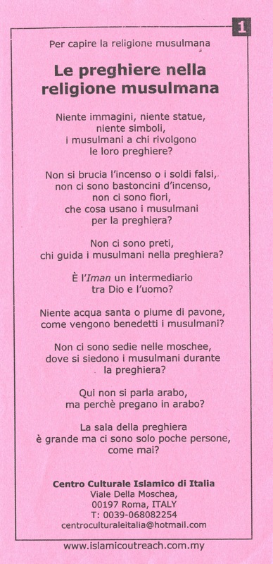 Islam Italian Italiano Prayer