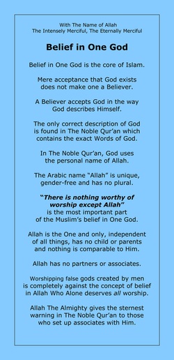 Belief in One God Islam Allah